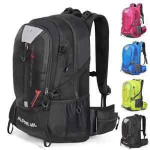 미아지브 하이킹 백팩 캠핑 40L 야외 데이팩 경량 여행 여성용 레인 커버 포함 (블랙)