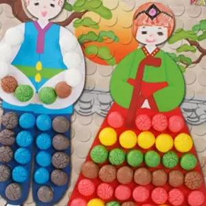 (다올)모자이크 만들기 재료 플레이콘 한복 옥수수 소재 그리기