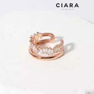 [하프클럽/씨아라]CIARA 14K Emiliano 오블롱 샹들리에 투라인 반지(GoldPlated)