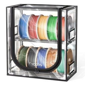건조제가 포함된 요파이 3D 프린터 필라멘트 보관함 - 트랜스 커버가 있는 2단 금속 필라멘트 보관 랙, 최대 12롤의 필라멘트 보관 가능 - 가정, 사무실 워크숍, 스튜디오용 3D 필라멘트 보관