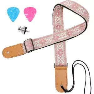 우쿨렐레 스트랩 하와이안 플라워 액세서리 어깨끈 자카드