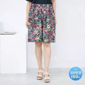 [모슬린]엄마옷 5부 나염 인견반바지 614FGH053 마담중년여성빅사이즈50대60대