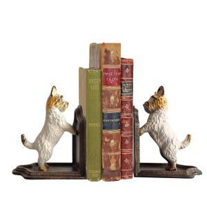 장식 북엔드 주철 개 조각 쌍 헤비 듀티 동상 빈티지 선반