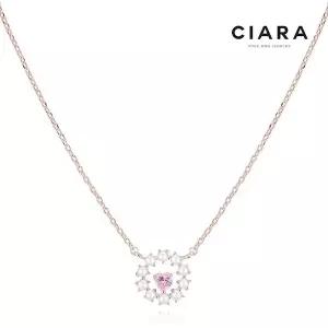 [하프클럽/씨아라]CIARA 14K Ferrara 진주써클 컬러하트 목걸이(GoldPlated)