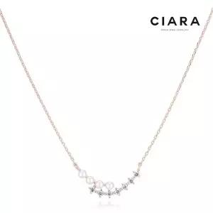[하프클럽/씨아라]CIARA 14K Ferrara 진주큐빅 스윙라인 목걸이(GoldPlated)