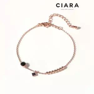 [하프클럽/씨아라]CIARA 14K Modena 오닉스스톤 언발 큐브링 팔찌(GoldPlated)