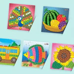 (올핀)모자이크 5종 세트 (플레이콘 시리즈 1) - 과일바구니 해바라기 열대어 버스