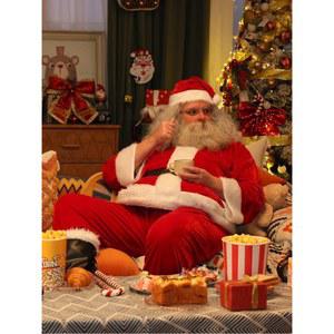 크리스마스 프레 의상 성인 할아버지 남성 정장 늙은 클로스 사이즈 테마 산타 복장 플러스 드레스 장인