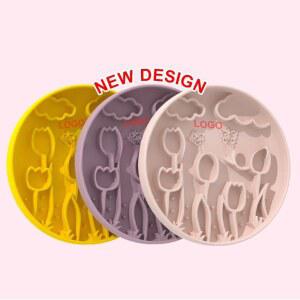 반려동물 실리콘 슬로우피더 매트 질식 방지 미끄럼 고양이 애완동물 퍼즐 대형 식기 그릇 강아지 디자인 먹이 실용적