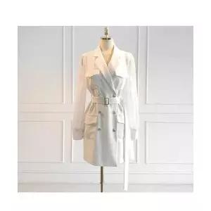 와칸다 여성 여친 원피스 럭셔리 정장 더블 벨트 조거 블라우스 소매 오피스룩 허리띠 KKE5