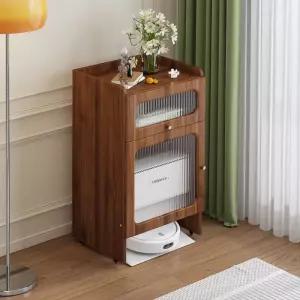 로봇청소기장 선반 원목 우드 거실 캐비닛 정리함 청소도구