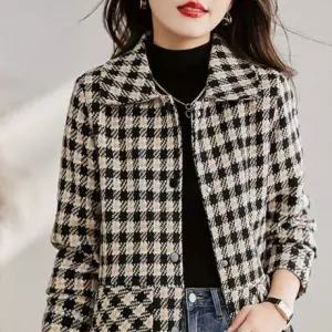 잠바 가을 여성 체크 은창]모던 후드 겨울 루즈핏 하운드투스 점퍼 자켓 봄 외투 아우터