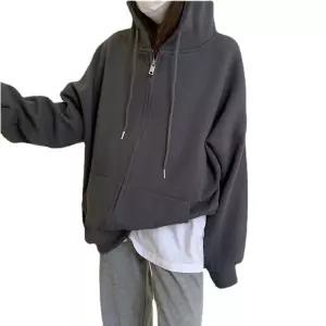 EAMT 여자 야구 점퍼 헤비 260G 테리 오버사이즈 후드 집업 커플 베프 YJ1