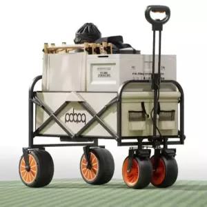 전동웨건 전동카트 웨건 트레일러 캠핑 운반카 접이식 휠 이동 블랙 배터리 핸드카 카키