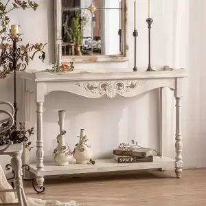 프렌치 엔틱 콘솔 테이블 복도장식 선반 입식 장식장 슬림