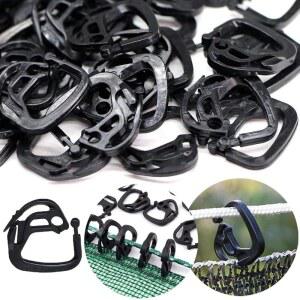 Wopanxye 100pcs 그늘막 플라스틱 클립 후크, 재사용 가능한 햇빛 가리개용 잠금 그립, 텐트 보호소 고정용 방풍 정원 버클 클립, 온실 필름, 차양 캐노피, 조류 차단 클램프