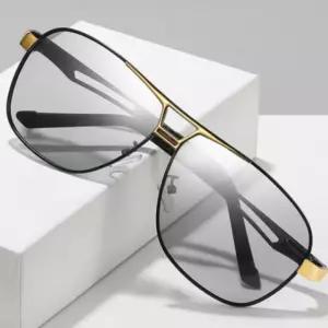 남성 운전 변색 편광 렌즈 낚시 선글라스 실버 블랙 남자