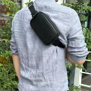 소형힙색 소가죽 미니 스퀘어 간편한 소지품 보관 남성 힙색