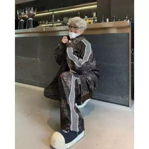 스파이더맨 남사친 바지 빈티지 긴팔세트 호피무늬 트레이닝 슈트 아우터 프린트 스트라이프 재킷 OPH1