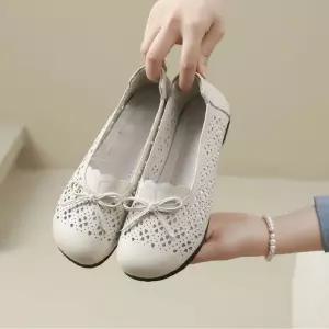 스파이더맨 여성 여름 빈티지 샌들 통기 펀칭 가죽 방지 리얼 쿠셔닝 미끄럼 구두 OPH5