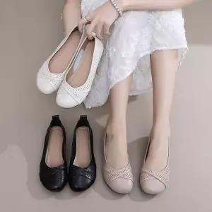 스파이더맨 여성 여름 빈티지 플랫 단화 펀칭 펌프스 통기성 사진 샌들 OPH5