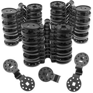 ZYLJHz 100Pcs 그늘막 클립 - 검은색 원형 플라스틱 햇빛 가리개 클립, 그늘막용 헤비 듀티 잠금 그립, 정원용 그늘막, 조류 그물 방풍 차양 클램프