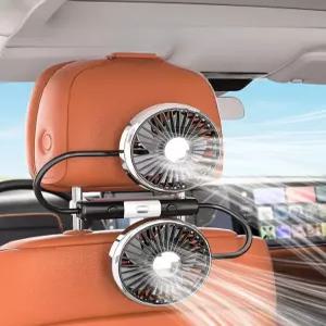 자동 듀얼 머리 뒷좌석 선풍기 환풍기 차량용 플러그