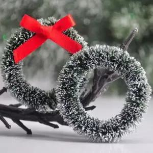 미니 크리스마스 트리 장식 소품 리스 만들기 리본 눈꽃리스 - 5.5cm-6.5cm