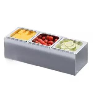 미니 반찬냉장고 토핑냉장고 뷔페 소형 뚜껑 3칸 바트