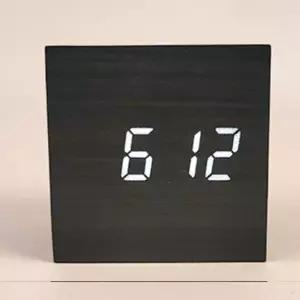LED 우드 큐브 탁상시계