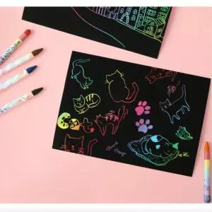 어린이미술활동 무도안 스크래치종이10장 교육기관 유아교구 수업준비물 홈스쿨