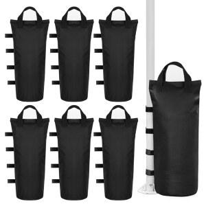 6팩 캐노피 무게 모래주머니 블랙 168파운드 대형 지지 프레임 고정 방풍 즉석 야외 일광 대피소 파티오 우산(모래 없음)(6-PCS)(블랙)