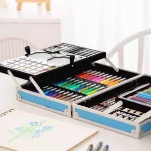 미술실기수업 준비물 휴대용 미술용품세트 유치원 부드러운크레용 초등생 영유아