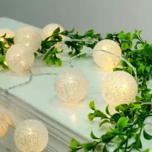 30구 LED 코튼볼 실버전구 점멸有 USB연결 크리스마스 크리스마스 트리전구