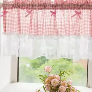 주방창문커튼 미니 가림막 블루 150x45cm