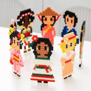 초등 돌봄교실 디폼블럭 다문화인형 조립완구 작품창작놀이 공예키트 끼우기