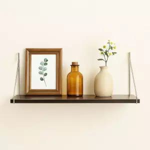 공간데코 벽선반 50x15cm 월넛 무타공 우드선반 원목 벽선반 인테리어선반