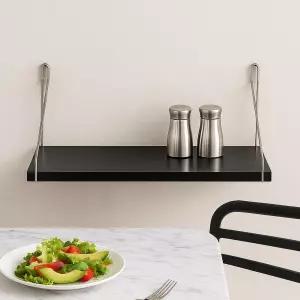 공간데코 벽선반 50x15cm 블랙 무타공 우드선반 MDF벽 벽선반 인테리어선반