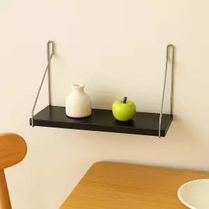 공간데코 벽선반 40x15cm 블랙 무타공선반 목재벽선반 벽선반 인테리어선반