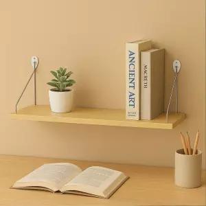 공간데코 벽선반 60x19.5cm 내추럴우드 무타공 선반 벽선반 인테리어선반