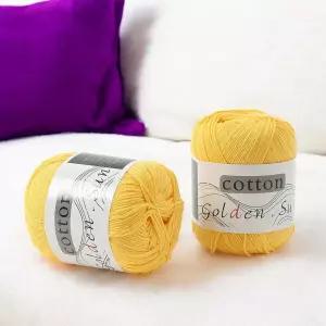 일상공방 코튼 뜨개질실 2p 8합사 뜨개실 옐로 DIY뜨 면사 코튼실 코튼뜨개실