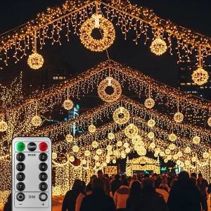 LED 500구 투명선 리모컨 USB 전구 50m 웜색 와이어조 트리전구 트리조명