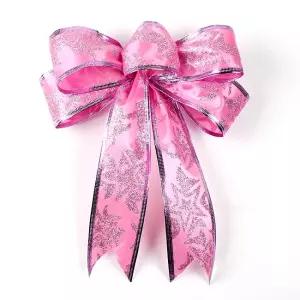 5p 더블 핑크 리본 트리장식 세트 25cm 츄리장식 크리 크리스마스리본장식