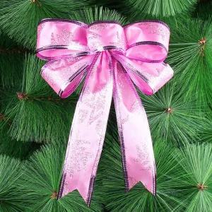 핑크리본장식세트5p 소 트리장식 벽면장식소품 인테리 크리스마스리본장식