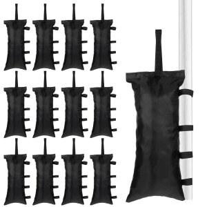 캐노피 무게 모래주머니 12팩, 264파운드 블랙 엑스트라 대형 헤비 듀티 모래주머니, 즉석 야외 일광 대피소 파티오 우산, 모래 없음