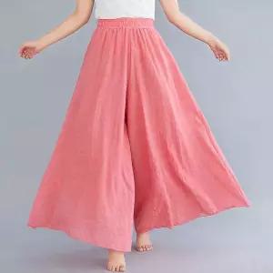 포뇨 여자 면마 치마바지 리넨 빅사이즈 名族풍 밴딩 OPH1