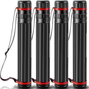 30인치에서 49인치까지의 Novread 대형 확장형 포스터 튜브 4개와 스트랩 운반 케이스 텔레스코핑 휴대용 포스터, 청사진, 아트워크, 지도 보관(클래식 표준 스타일)