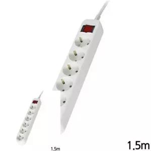 멀티탭 통합스위치 6구 1.5m 화이트 가정용 자취선물