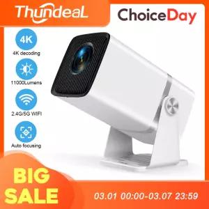 ThundeaL 4K 풀 HD 프로젝터 FHD TD80W 안드로이드 WiFi 3D 홈 시어터 휴대용 빔 회의 비디오 영화 PK