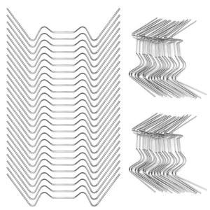 디제데브 100개 미니 온실 클립 유리 걸이용 스테인리스 스틸 W 타입 정원 하우스 액세서리용 와이어 클램프 고정